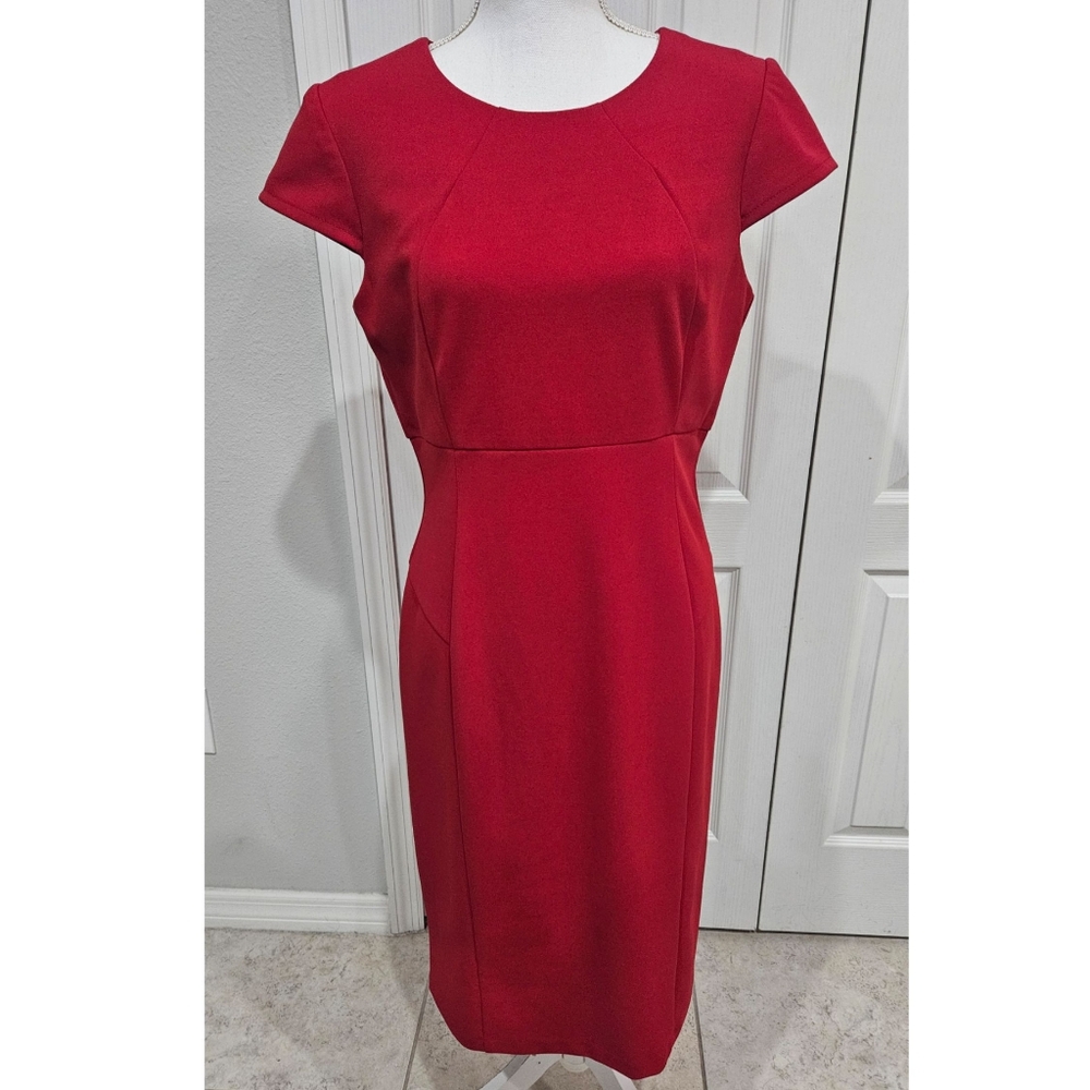 Sheath Dress Bright Red LIZ CLAIBORNE Size 10